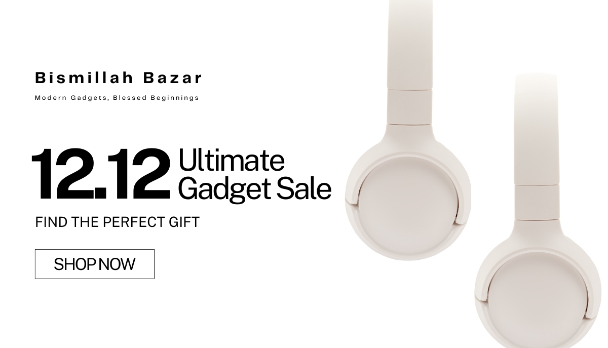 Gadget Store Sale E-commerce Storefront Banner in Black and White Modern Minimalist Style (1)